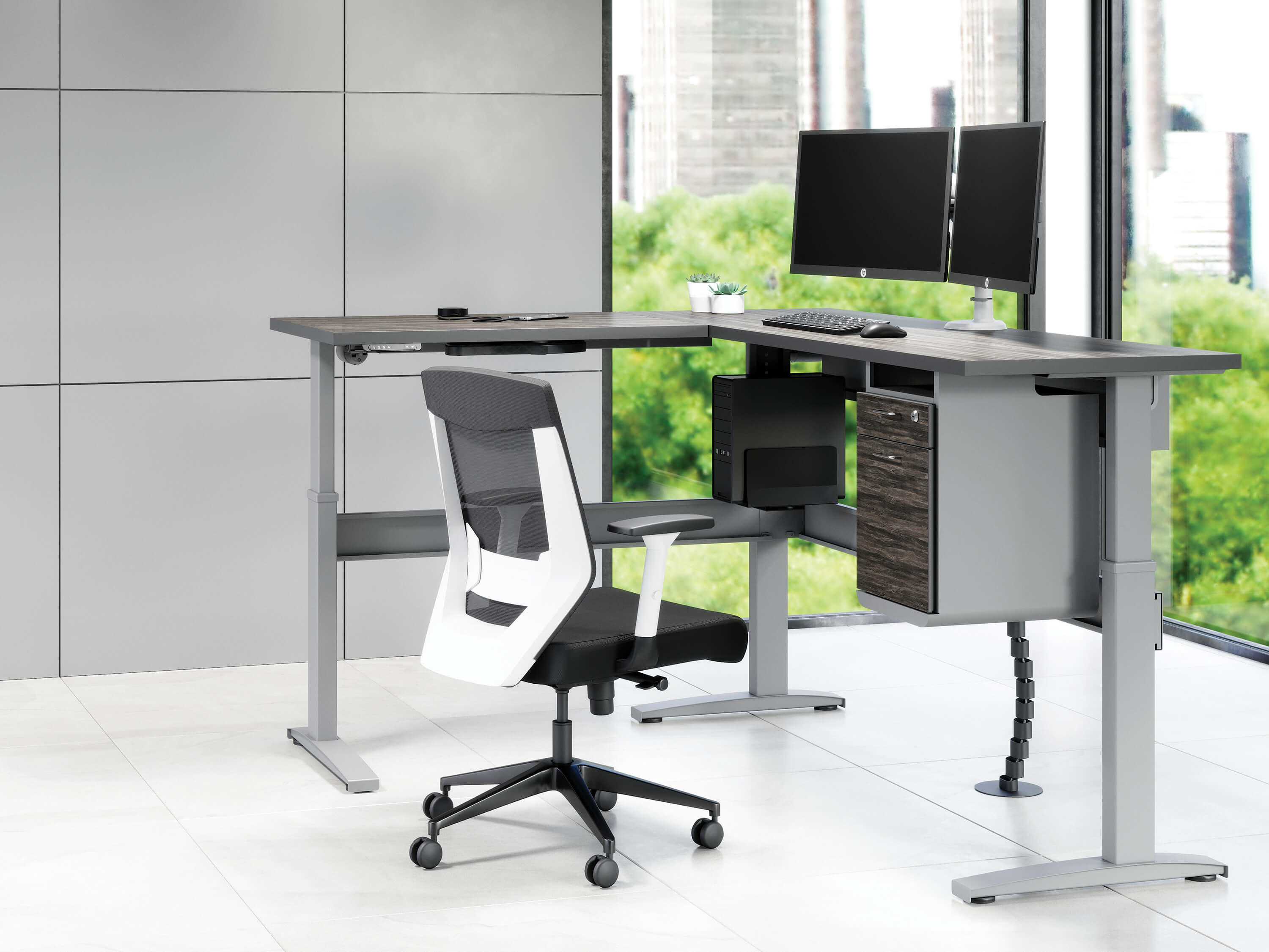Computer pedestal shop stand